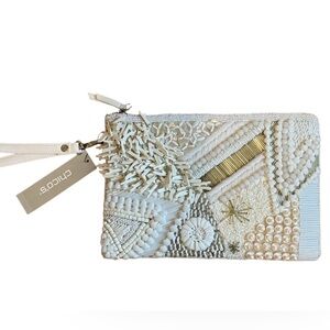Chico’s Beaded Zip Top Clutch